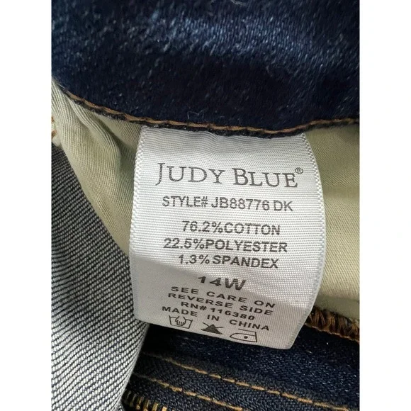 Judy Blue Slim Fit High Rise Jeans Sz 14W JB88776 DK - Picture 6 of 12